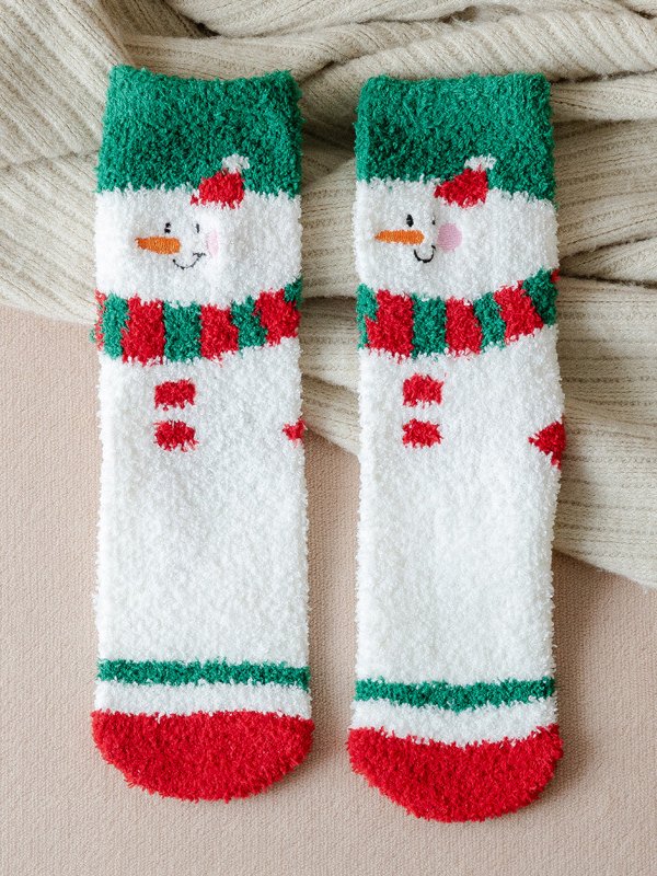 Christmas Santa Over The Calf Socks