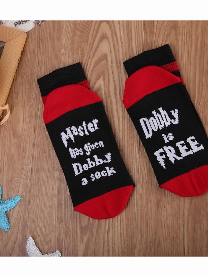 Dobby Is Free Over The Calf Socks