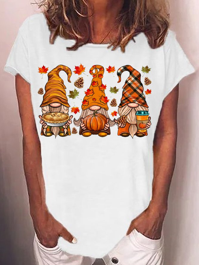 Womens Halloween Gnomes Casual T-Shirt