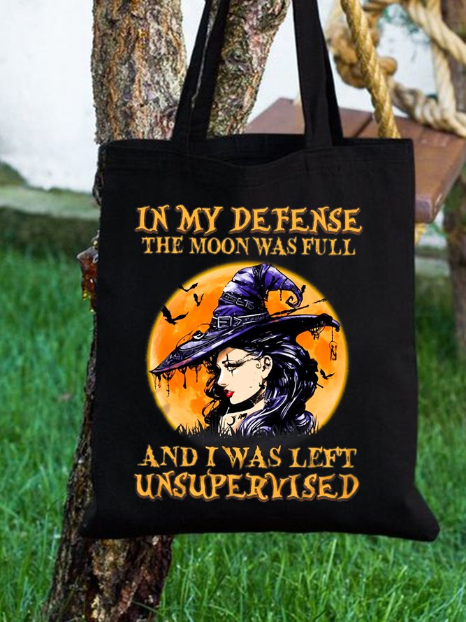 In My Defense The Moon Is Full Shopping Totes