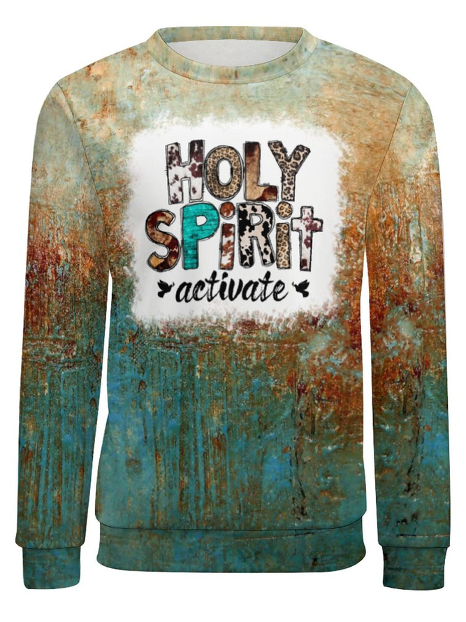 Men's Holy Spirit Activate Crew Neck Loose Casual Sweatshirt