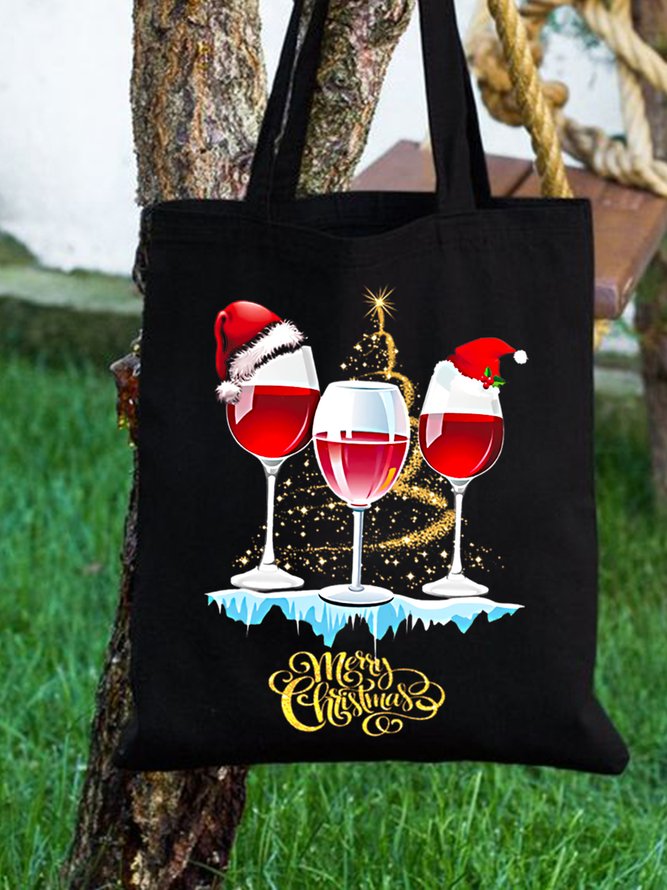 Merry Christmas Glass Shopping Totes