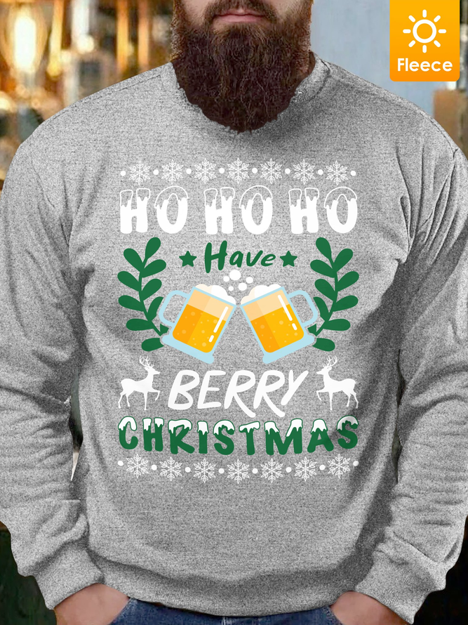 Lilicloth X Jessanjony Ho Ho Ho Have Beery Christmas Men's Fleece Sweatshirt