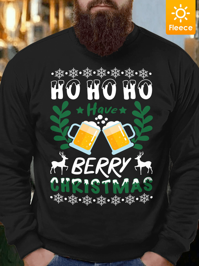 Lilicloth X Jessanjony Ho Ho Ho Have Beery Christmas Men's Fleece Sweatshirt