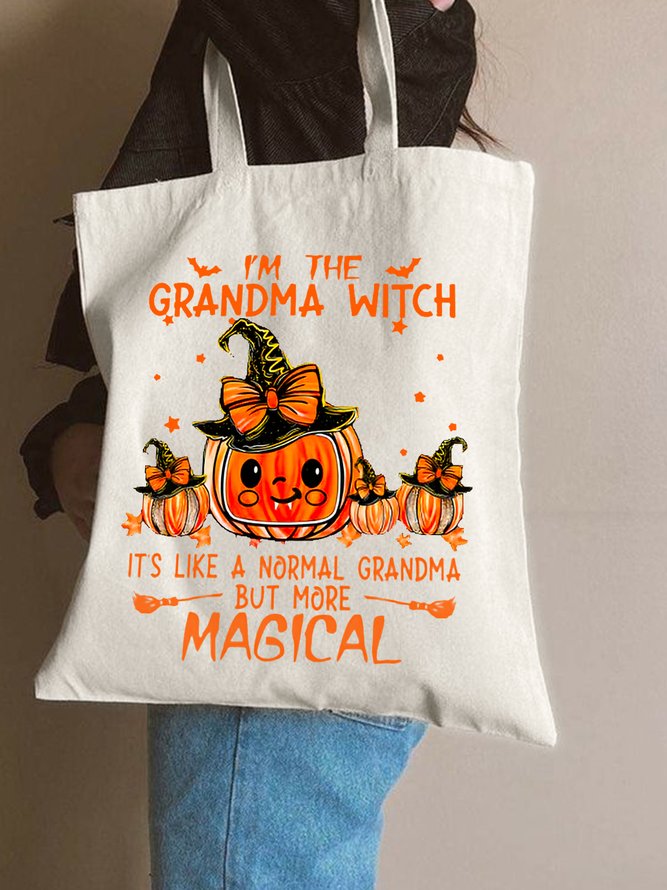 I‘m The Grandma Witch It's Like A Normal Grandma But More Magic Halloween Graphic Shopping Totes