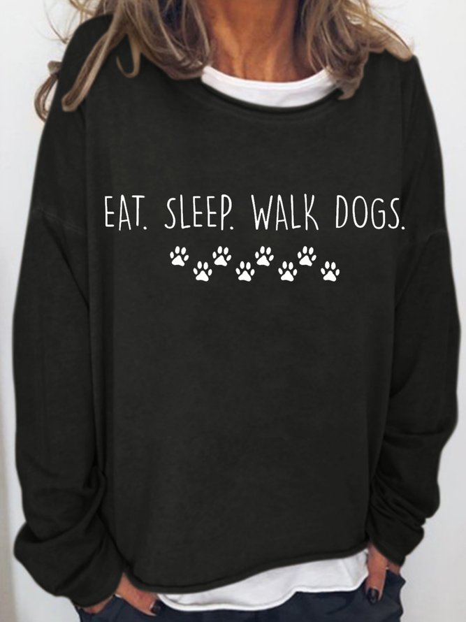 Womens Funny Dog Lover Cozy Crew Neck Sweatshirts