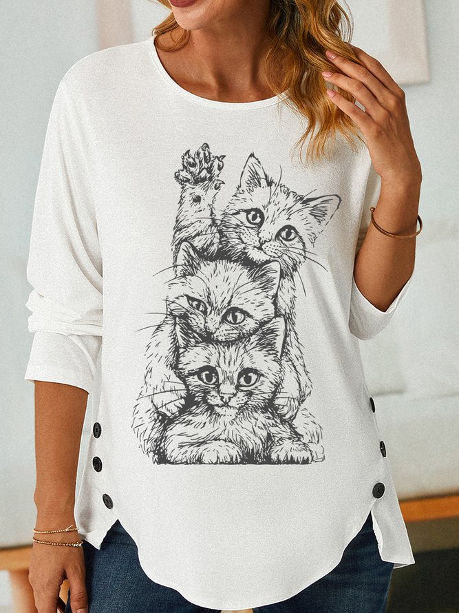 Lilicloth X Nasir Three Cat Women's Long Sleeve T-Shirt