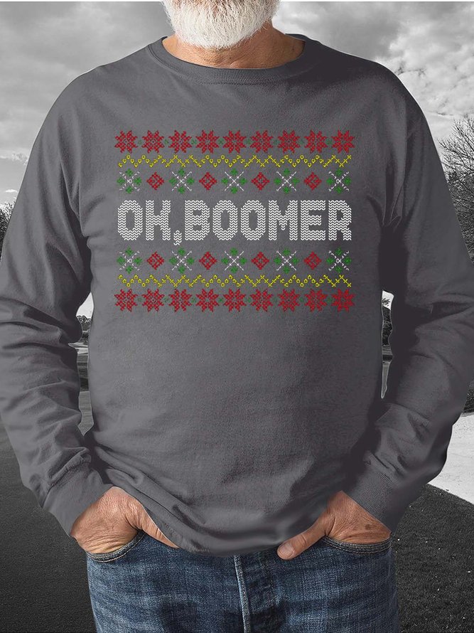 Men Oh Boomer Snow Marry Christmas Sweatshirt