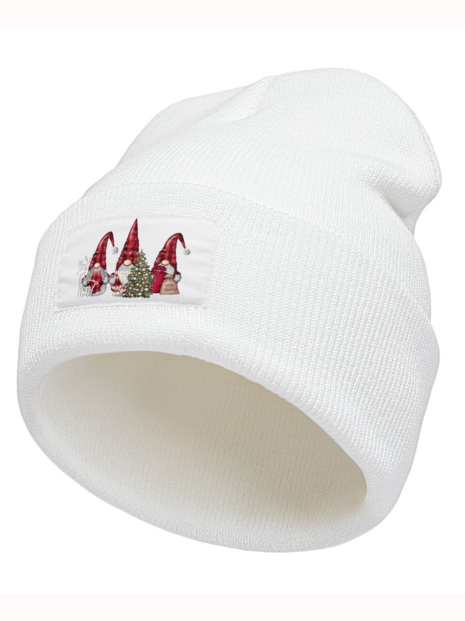 Christmas Gnome With Christmas Tree Christmas Graphic Beanie Hat
