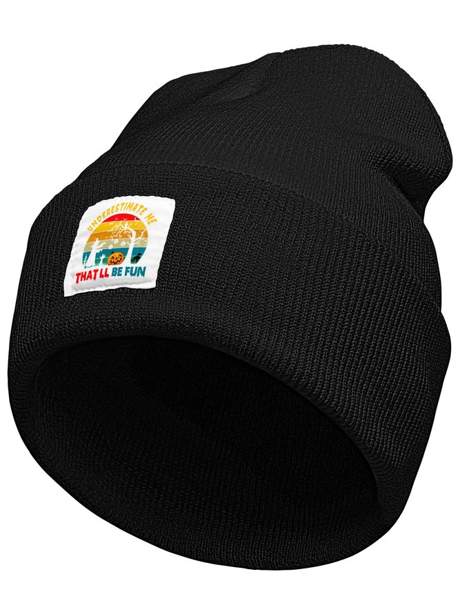 Underestimate Me That'll Be Fun Halloween Graphic Beanie Hat