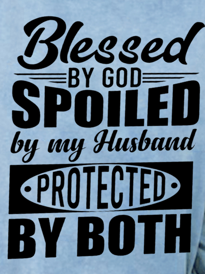 Women Funny Blessed By God Spoiled By My Husband Protected By Both Sweatshirts