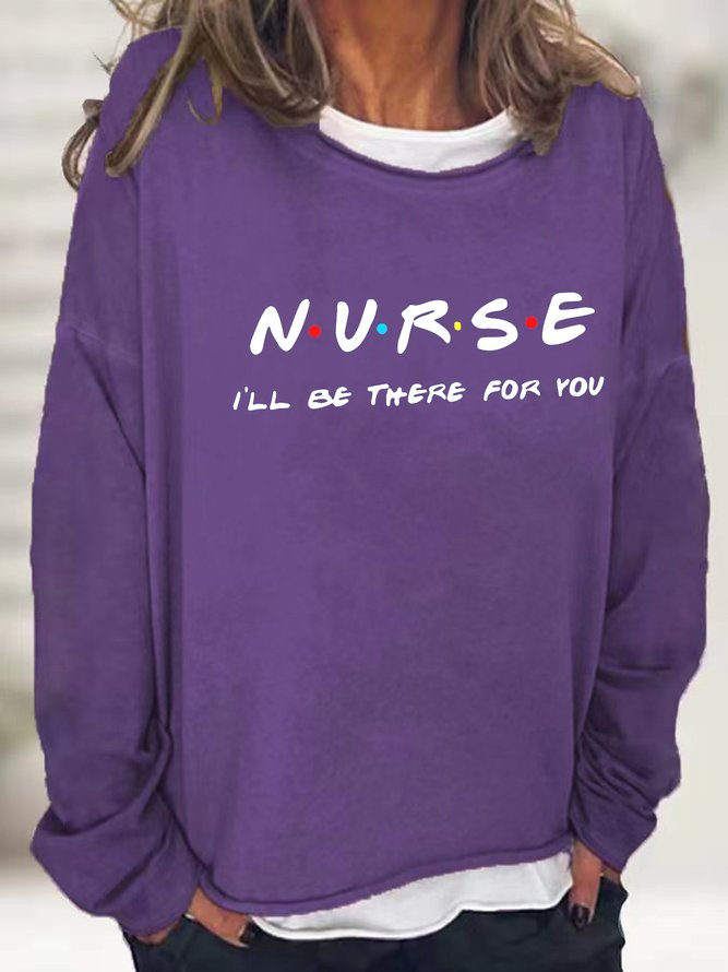 Women's Nurse Text Letters Loose Sweatshirts