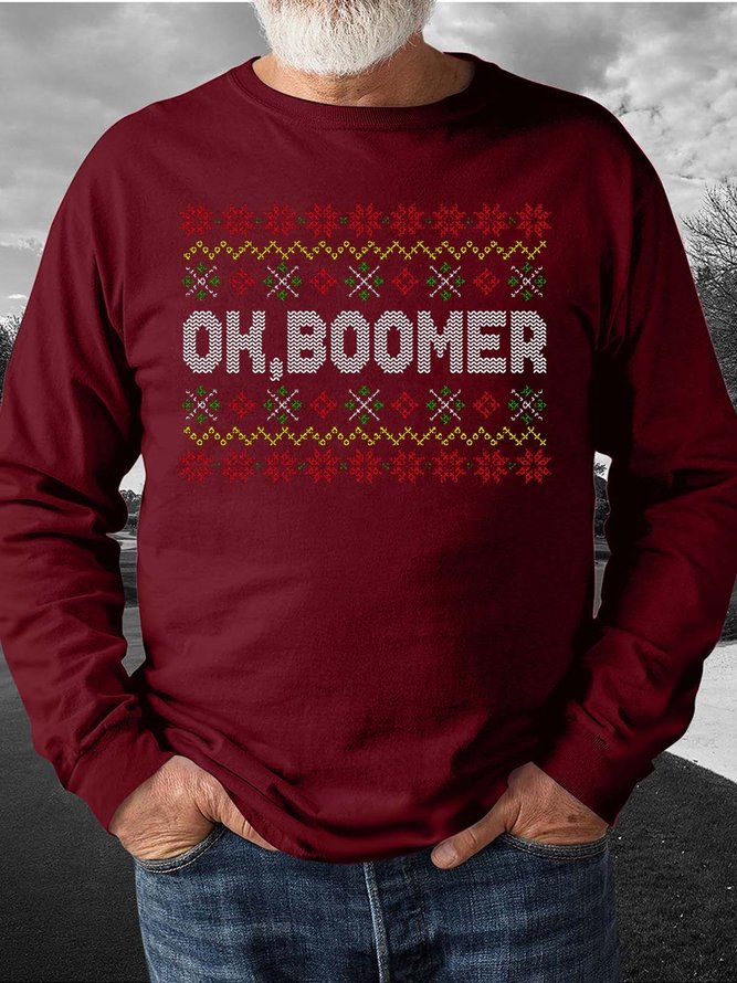 Men Oh Boomer Snow Marry Christmas Sweatshirt