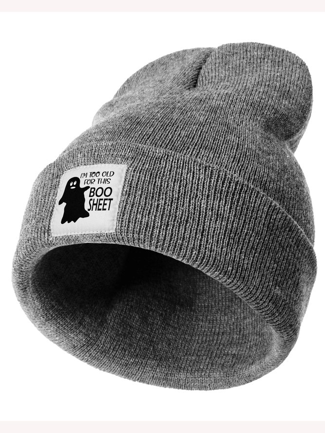 Lilicloth X Paula I'm Too Old for This Boosheet Halloween Graphic Beanie Hat