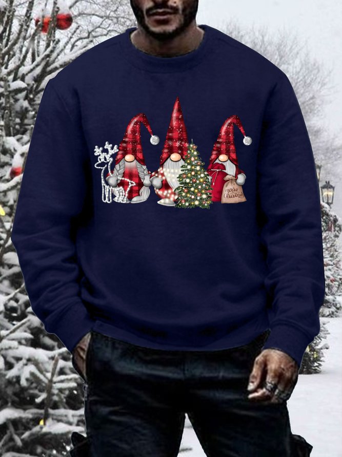 Men's Christmas Gnome Loose Crew Neck Sweatshirt