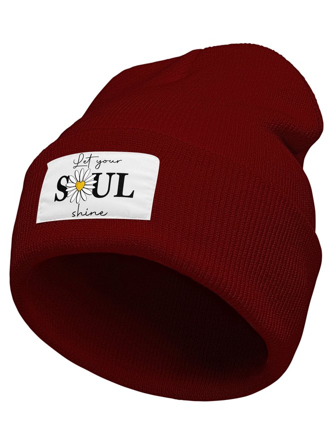 Let Your Soul Shine Daisy Graphic Beanie Hat