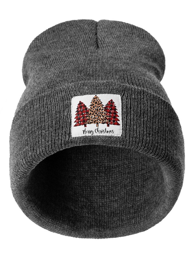 Merry Christmas Tree Graphic Beanie Hat