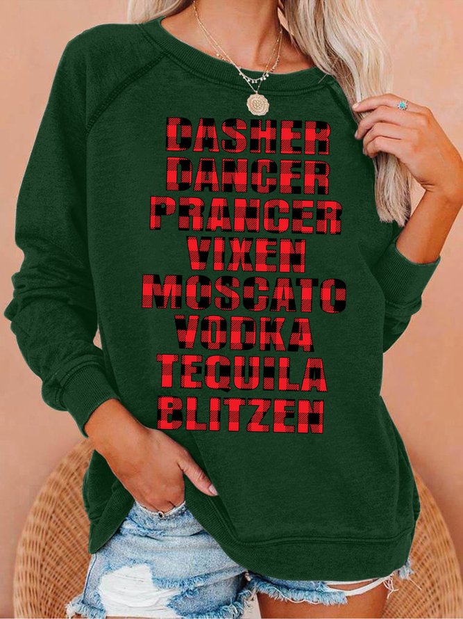 Womens Dasher, Dancer, Moscato, Vodka Casual Christmas Sweatshirts
