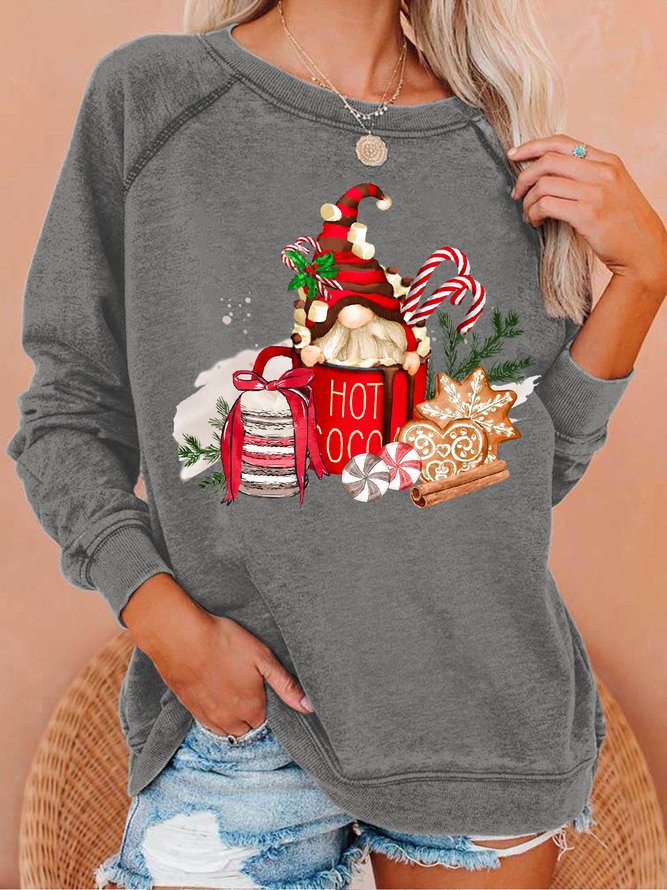 Women's Christmas Gnome Loose Casual Sweatshirts