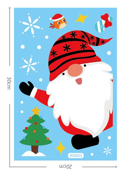 Christmas Window Sticker Decoration Santa Reindeer Snowflake Decal Window Decoration