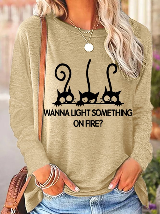 Lilicloth X Yuna Wanna Light Something On Fire Cat Women's Long Sleeve T-Shirt