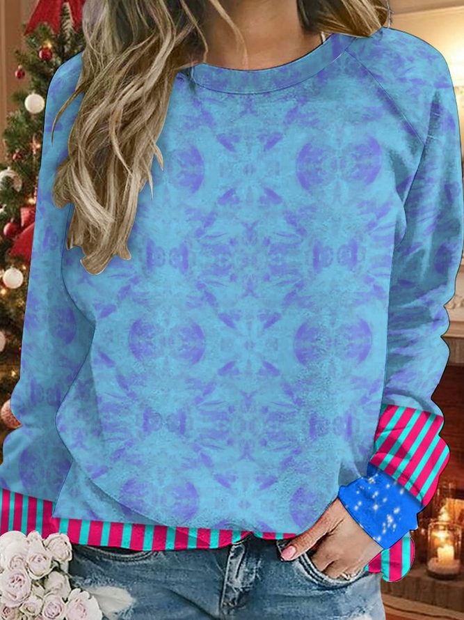 Lilicloth X Paula Layerd Look Patterns Blue Women's Sweatshirts