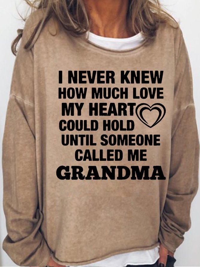 Womens Grandma Quote Casual Crew Neck Sweatshirts