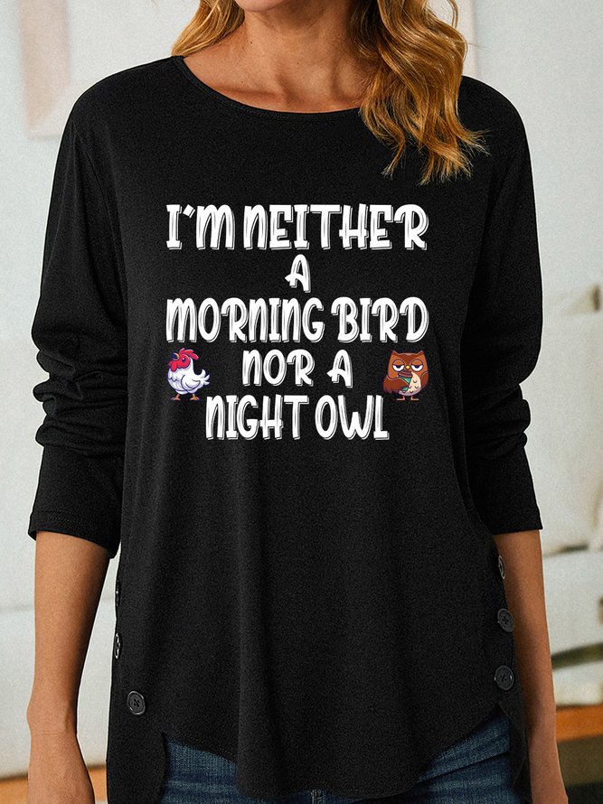 Lilicloth X Hynek Rajtr I'm Neither A Morning Bird Nor A Night Owl Women's Long Sleeve T-Shirt