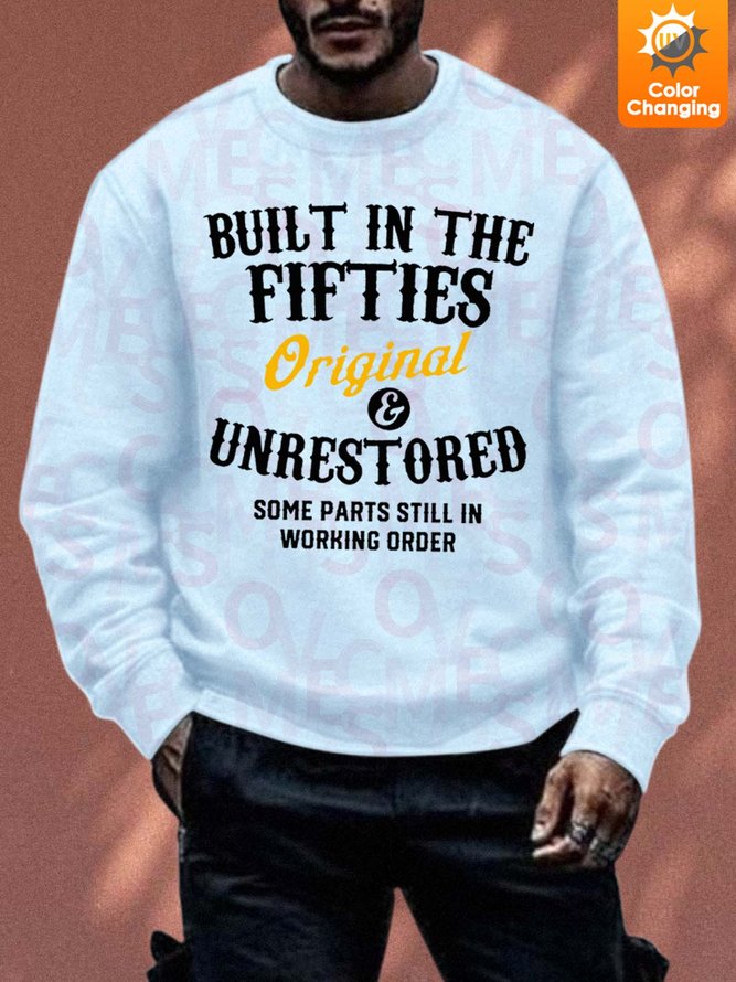 Sunlight Sensitive Sweatshirt With Fifties Casual Text Letters Sweatshirt