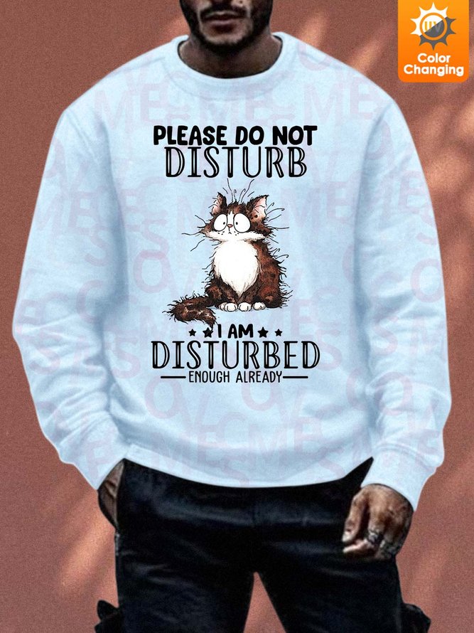 Unisex Please Do Not Disturb I Am Disturbed Sunlight Sensitive Sweatshirt Casual Cat Sweatshirt