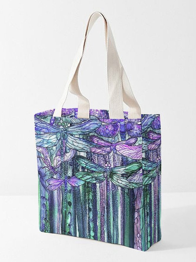 Dragonfly Abstract Print Shopping Bag