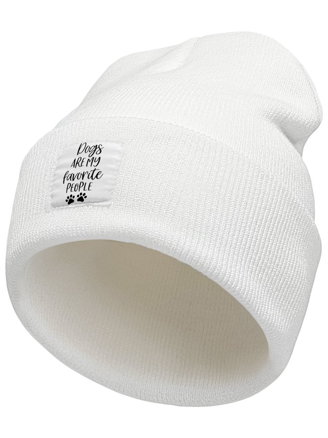 Dogs Are My Favorite People Animal Letters Beanie Hat