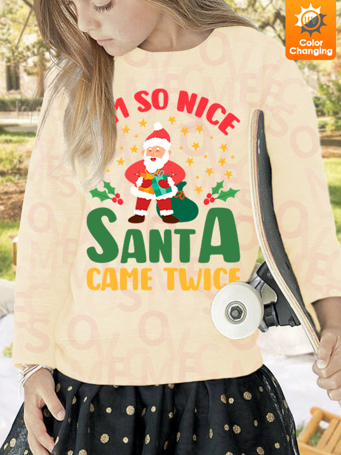 Lilicloth X Jessanjony Unisex I'm So Nice Santa Come Twice UV Color Changing Children Sweatshirt