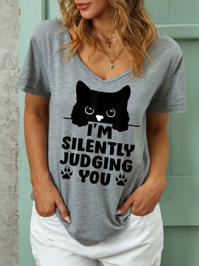 Women I’m Silently Judging You Cat Casual T-Shirt