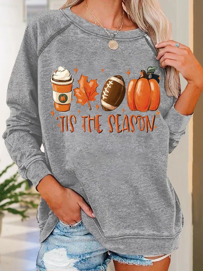 Women's It's The Season Halloween Pumpkin Crew Neck Sweatshirt