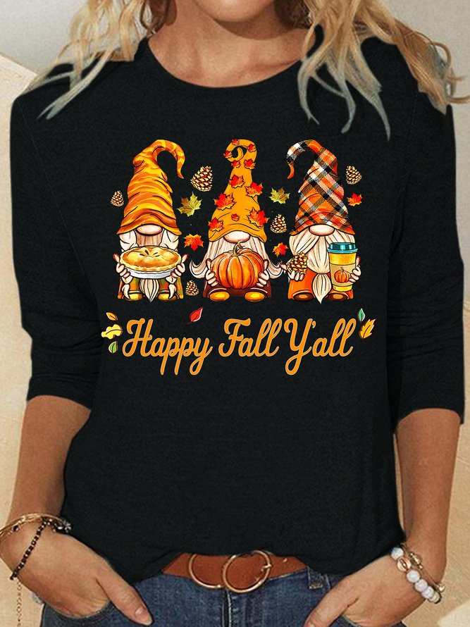 Womens It's Fall Yall Gnomes Letters Top