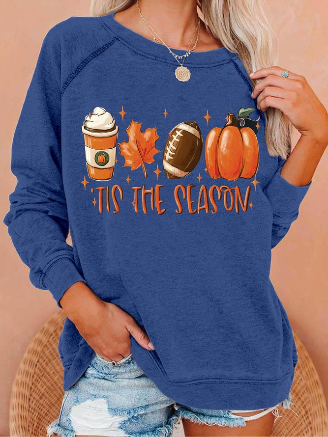 Women's It's The Season Halloween Pumpkin Crew Neck Sweatshirt