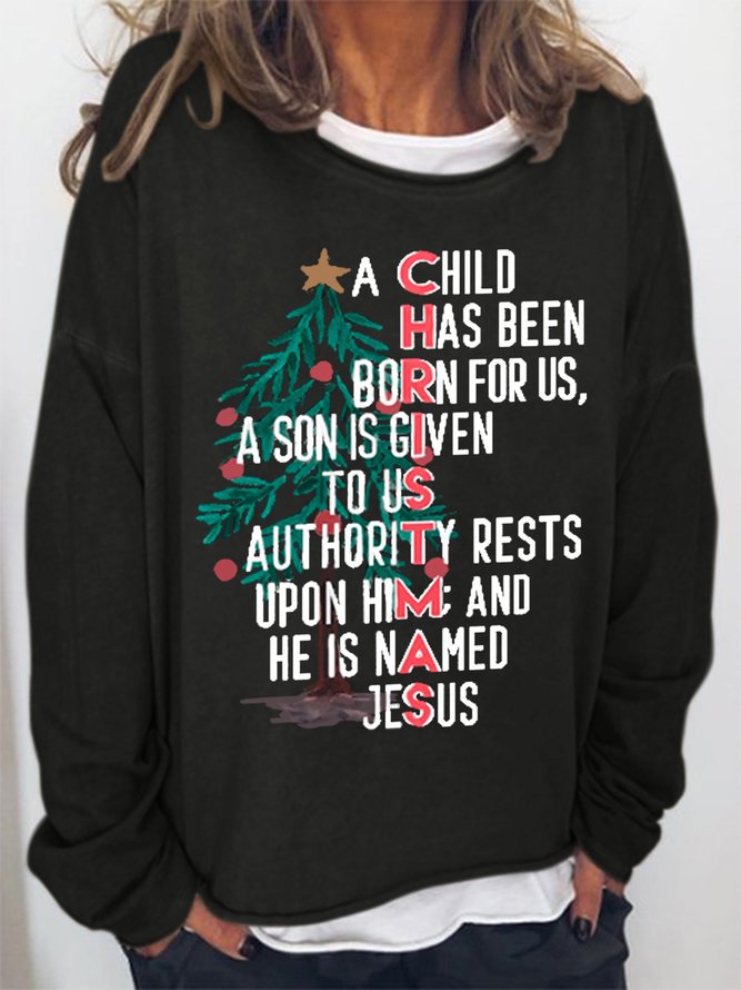 A Child Has Been Born For Us A Son is Given To Us for Christmas Sweatshirt
