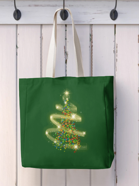 Colorful Christmas Tree Graphic Shopping Tote