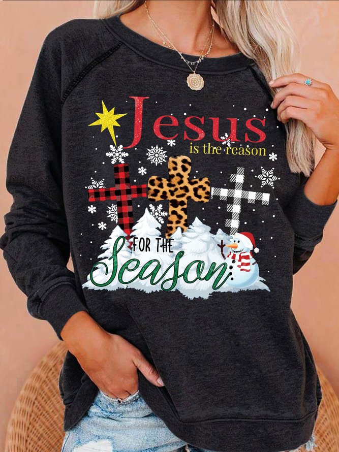 Womens Christmas Jesus Casual Sweatshirt