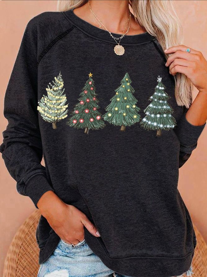 Womens Christmas Tree Casual Sweatshirt