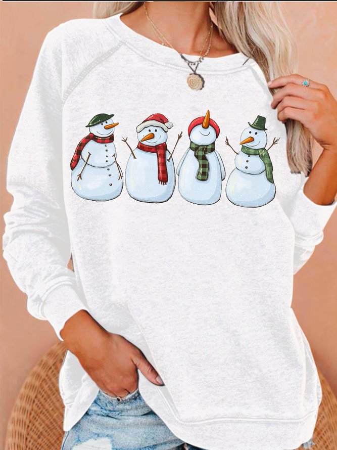 Womens Christmas Snowman Sweatshirt