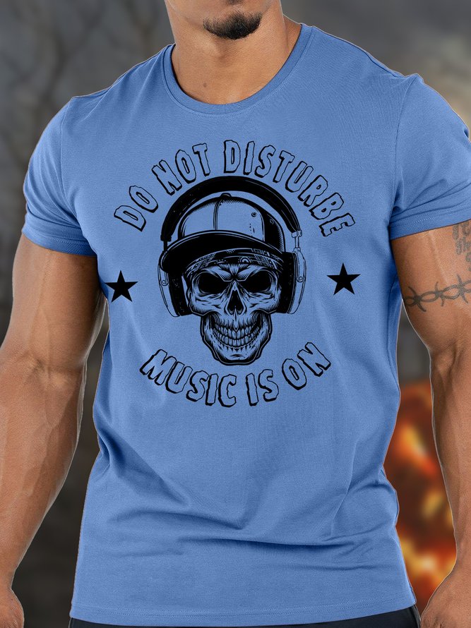 Lilicloth X Y Do Not Disturbe Music Is On With Skull Men's T-Shirt