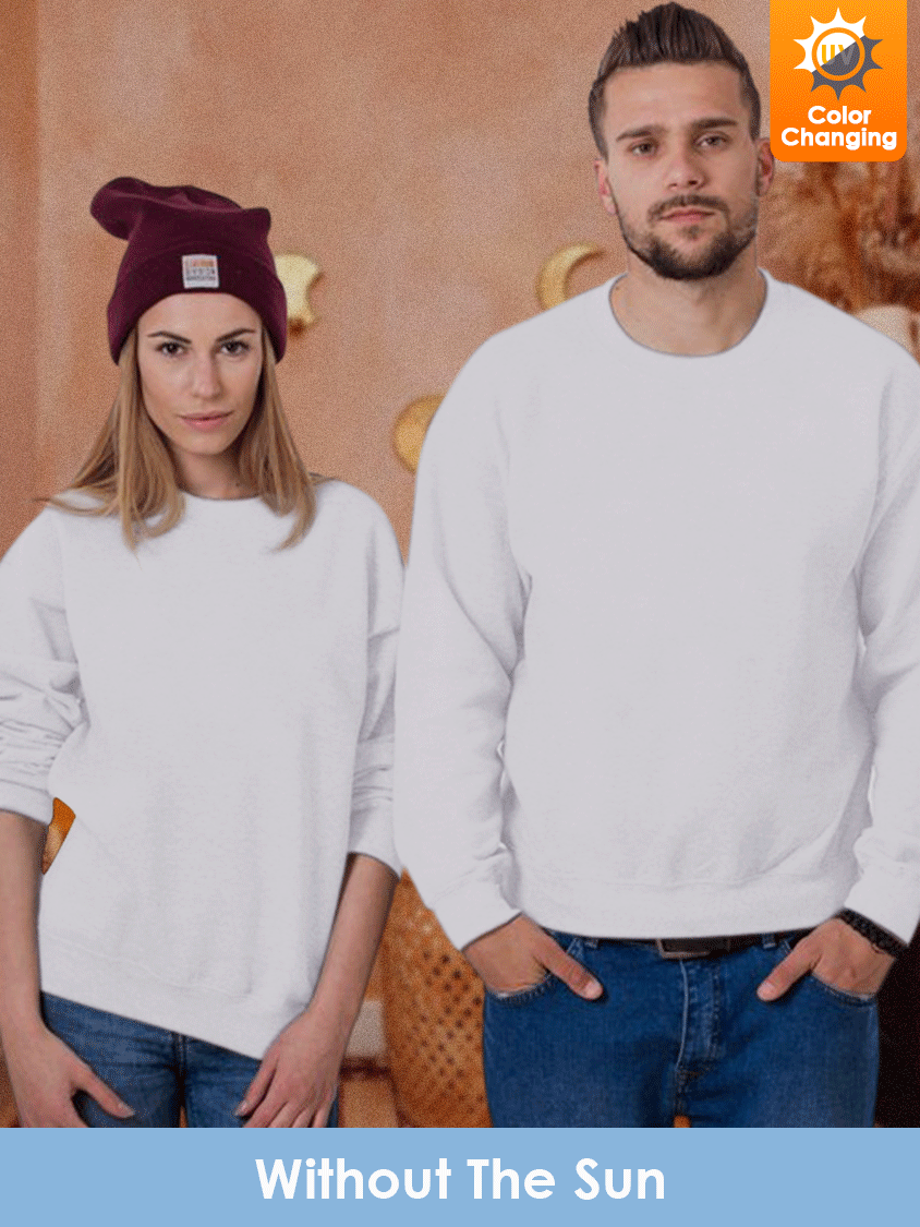 Unisex Don't Piss Off Old People Sunlight Sensitive Sweatshirt Crew Neck Couple Outfits