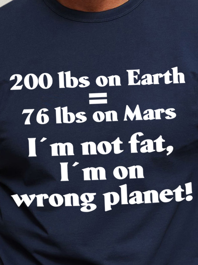 Lilicloth X Hynek Rajtr 200 Lbs On Earth Equal 76 Lbs On Mars I'm Not Fat I'm On Wrong Planet Men's Long Sleeve T-Shirt