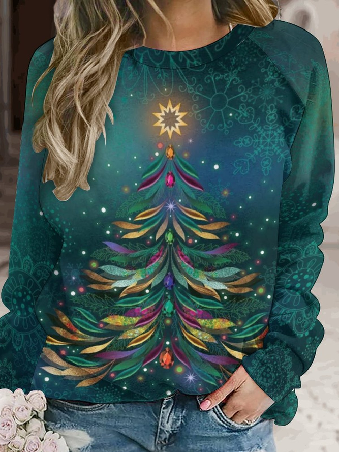 Womens Christmas Print  Sweatshirt