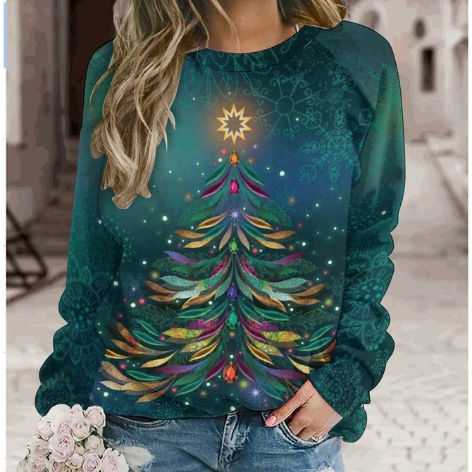 Womens Christmas Print  Sweatshirt