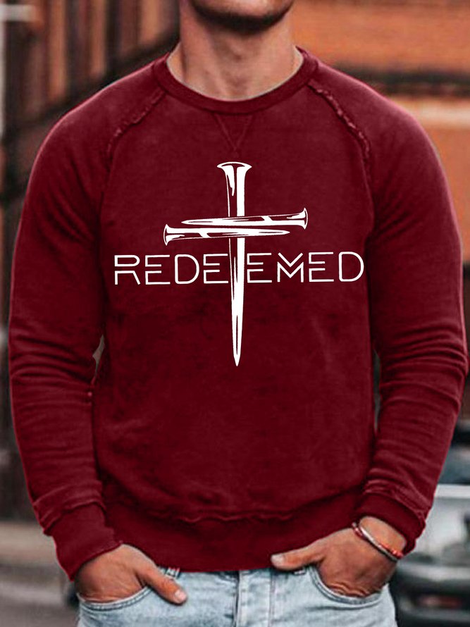 Men's Redeemed Religion Casual Text Letters Loose Sweatshirt
