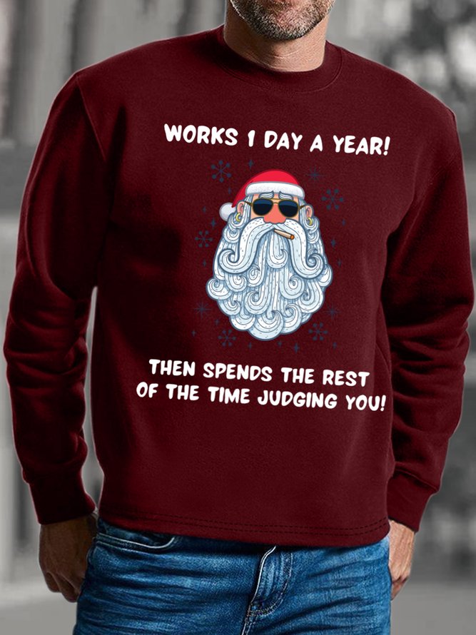 Lilicloth X Kat8lyst Work One Day A Year Then Spends The Rest Of The Time Judging You Men's Christmas Sweatshirt