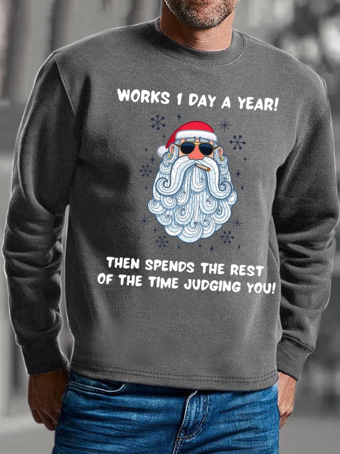 Lilicloth X Kat8lyst Work One Day A Year Then Spends The Rest Of The Time Judging You Men's Christmas Sweatshirt